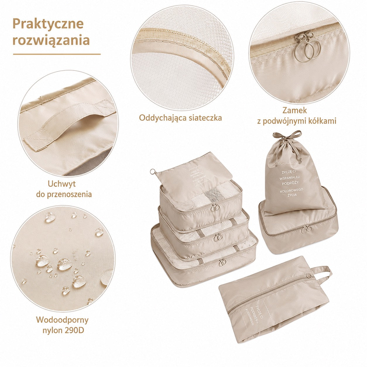Zestaw 7 organizerów podróżnych