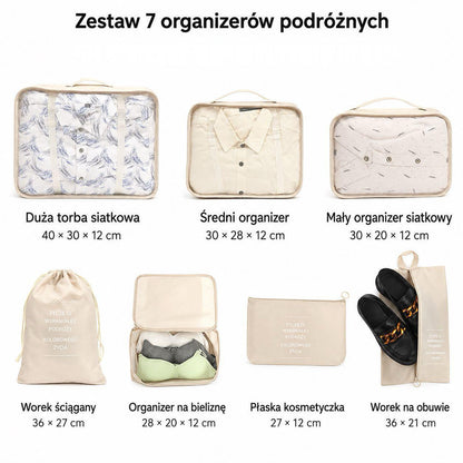 Zestaw 7 organizerów podróżnych