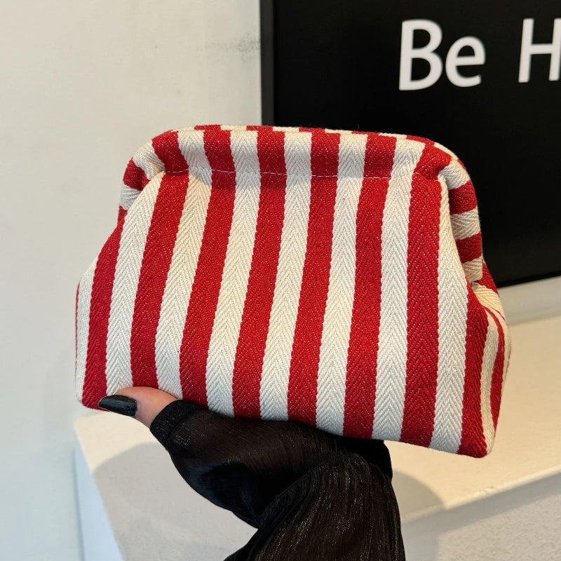 Summer Woven Crochet Purses for Women Beach Clutch Handbags 2026 Dumpling Hobo Casual Colorblock Bag Ladies Ruched Cloud Purse