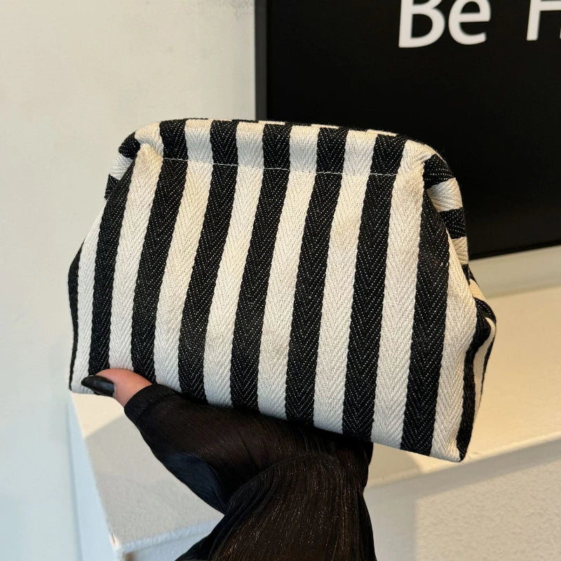 Summer Woven Crochet Purses for Women Beach Clutch Handbags 2026 Dumpling Hobo Casual Colorblock Bag Ladies Ruched Cloud Purse