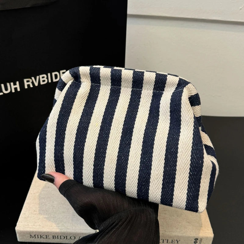 Summer Woven Crochet Purses for Women Beach Clutch Handbags 2026 Dumpling Hobo Casual Colorblock Bag Ladies Ruched Cloud Purse